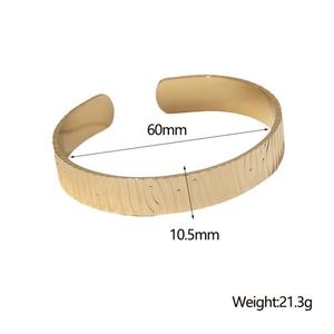 2024 High Quality Wholesale Custom Logo 18K <b>Gold</b> Plated Stainless Steel Cuff <b>Bangles</b> - Product Image 6