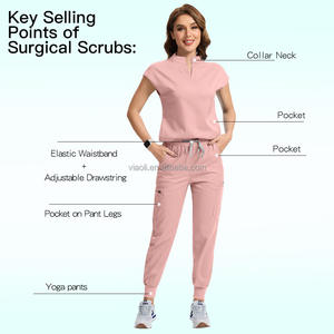 Collezione 2025 di scrub medici d'élite | Abbigliamento da lavoro chirurgico elasticizzato con pantaloni da Jogger | Divise ricamate personalizzate in Multi-taglie - Product Image 3