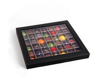 Boîte cadeau de luxe personnalisée noire magnétique rigide, écologique, recyclable, avec finition mate, en forme de livre, de qualité alimentaire, avec fenêtre transparente