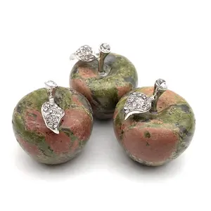 للبيع بالجملة من fanshi حجر أوناكيت تفاح من الكوارتز الطبيعي منحوت يدويًا منحوت كريستالي للهدايا