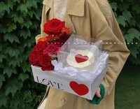 Boîte à fleurs transparente pour gâteau, emballage de fleurs transparent pour la Saint-Valentin, étui cadeau durable