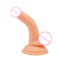 Mini Dildo Curvo Ultra Pequeño con Ventosa Suave, Plug Anal Vestibular, Herramienta Sexual de Empuje, Insertable de 5.2 Pulgadas