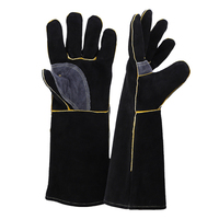 Gants de travail de sécurité pour la construction Mitaines de four en cuir résistant à la chaleur et au feu et maniques pour gril, four, poêle et barbecue Mig Welder