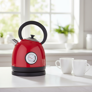 Ensemble petit-déjeuner rétro personnalisé Ousheng : <span class=keywords><strong>Grille</strong></span>-<span class=keywords><strong>pain</strong></span> 2 tranches à fentes larges <span class=keywords><strong>et</strong></span> <span class=keywords><strong>bouilloire</strong></span> en acier inoxydable 304 de 1,8 L avec affichage de la température - Product Image 4
