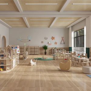 من المصنع مباشرة تصنيع المعدات الأصلية ODM الخشب الصلب روضة أطفال مرحلة ما قبل المدرسة شبه منحرف وشكل U طاولات أثاث - Product Image 5