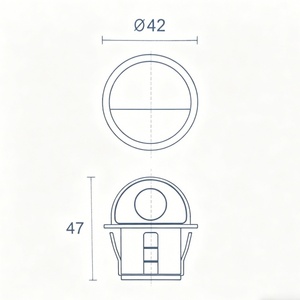 Mini-lampes LED 12V 1,2W IP67 en acier inoxydable, basse tension, demi-lune, pour <span class=keywords><strong>terrasse</strong></span>, escalier, clôture, jardin, éclairage nocturne - Product Image 4