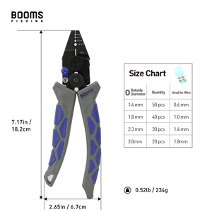 Alicates de Pesca Booms CP4 de Acero con Alto Contenido de Carbono, con Empuñadura Ergonómica y Palanca Ahorradora de Esfuerzo, Color Azul, Incluye Tubo a Juego - Product Image 6