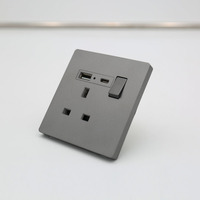 BENDI C36 18W Charge rapide USB-A/USB-C Prise murale britannique 13A avec interrupteur, matériau PC résistant au feu, norme BS