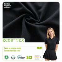 Tissu piqué en bambou, polyester et élasthanne Ecou Tex, vente en gros, tissu tricoté écologique pour vêtements