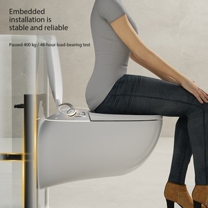 Inodoro Inteligente de Pared con Asiento Calefactado y Doble Descarga, Totalmente Automático, Integrado, Flotante y <span class=keywords><strong>Empotrado</strong></span> para Uso Doméstico - Product Image 2