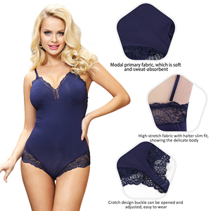 Elegante <span class=keywords><strong>Pigiama</strong></span> Corto in Pizzo Floreale per Donne Taglie Forti, Body Intero con Apertura all'Inguine, Lingerie per Adulti - Product Image 2