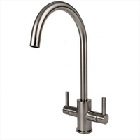 Robinet de luxe doré en acier inoxydable 304, à poser sur comptoir, rotatif à 360 degrés, finition canon de fusil, pour eau chaude et froide ZY-K1011H