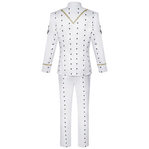 Disfraz de Halloween de personaje de aventura de fantasía de anime, traje blanco de tela de poliéster, top + pantalones - Product Image 2