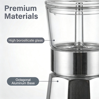 Hochwertiger Borosilikatglas-Aluminium-Kombinations-Espresso-Moka-Kocher im Modernen Café-Stil mit Individuellem Logo für Zuhause und Büro