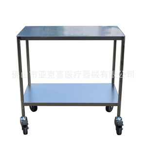 AKSI medical stainless steel trolley, surgical procedure table, extended hospital instrument <b>cart</b>, double-layer <b>storage</b> <b>cart</b> - Product Image 4