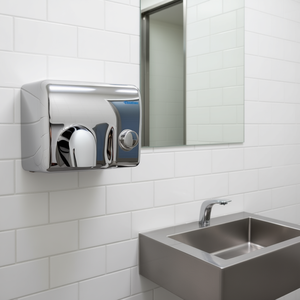 Sèche-mains électrique manuel à air chaud chromé, 31 cm de long, 27,3 cm de large, 25 cm de haut - Product Image 3