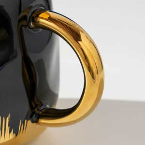 Custom Company Wedding Gift Gold Milk <b>Cup</b> <b>Ceramic</b> Reusable Coffee <b>Cup</b> Thermo Mug <b>Ceramic</b> Coffee Mug With Mirror Lid - Product Image 5