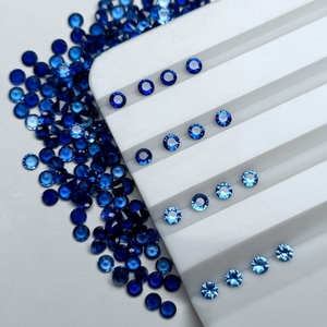 Zafiros Azules Naturales Sueltos, Corte Brillante Redondo de 2.0mm a 3.0mm, Encerados y Aceitados para Joyería - Product Image 1