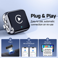 Grandnavi 3 en 1 Mini CarPlay sans fil, Android Auto, AirPlay, YouTube, Netflix, commande vocale, Google Maps pour CarPlay filaire, OME Car