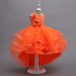 Robe <span class=keywords><strong>de</strong></span> Bal Fille d'Honneur en <span class=keywords><strong>Tulle</strong></span> Style Occidental, Robe <span class=keywords><strong>de</strong></span> Mariée Rose pour Fête, Modèle Superposé, Robes <span class=keywords><strong>de</strong></span> Bal Enfant pour 3-12 Ans - Product Image 4