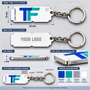 Porte-clés en métal personnalisés avec logo d'entreprise imprimé UV pour événements d'équipe, cadeaux pour employés et promotion de marque OEM ODM - Product Image 4