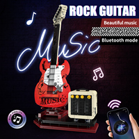 Kit de construction de guitare en briques ABS pour haut-parleur, 500 pièces, thème musique rock, jouet de collection pour enfants, cadeau