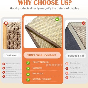 Large Cat Scratcher Board With Sisal <b>Pad</b> Wooden Cat <b>Bed</b> For Chubby Cats 20Lbs Four Seasons Use - Product Image 4