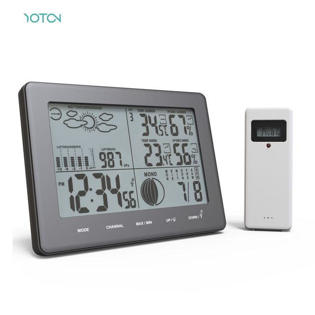 Factory Direct With Backlight Modern Digital Smart Table Clocks Weather Forecast Station with In/Outdoor Temperature & Humidity
