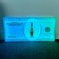 Présentoir et glorificateur de bouteilles LED en acrylique avec logo personnalisé, support de présentation de billets de 100 USD pour bars, discothèques, services VIP, Pâques