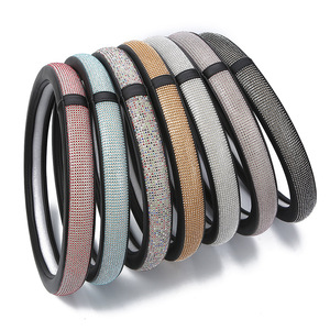 Accesorios Interiores <span class=keywords><strong>para</strong></span> Automóvil, <span class=keywords><strong>Funda</strong></span> de <span class=keywords><strong>Volante</strong></span> con Diamantes Brillantes <span class=keywords><strong>para</strong></span> <span class=keywords><strong>Mujer</strong></span>, Brillante, Gran Venta - Product Image 1