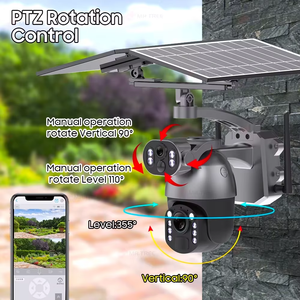 Caméra solaire PTZ à double objectif 4K 10MP avec zoom 50X, double vue, panneau solaire 12W, batterie 14400mAh, WiFi 4G, caméra extérieure - Product Image 5