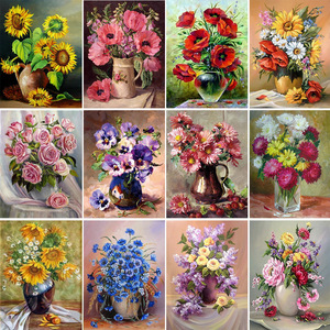 Peinture Diamant Chenistory Vintage, Bouquet de Pivoines, Broderie Complète, Nature Morte Florale pour Décoration de Salon et Maison - Product Image 3