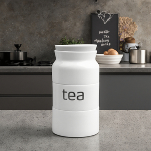Design unico sigillato bianco cina caffè <span class=keywords><strong>zucchero</strong></span> logo personalizzato contenitore di stoccaggio in ceramica barattolo per il tè - Product Image 4