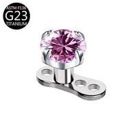Ancre microdermique filetée en titane ASTM F136 G23 de 0,9 mm pour piercing cutané, bijou sexy implanté par ponction superficielle