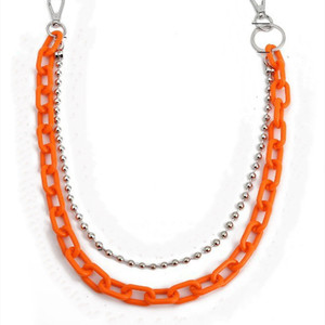 Cadena de cintura de resina color caramelo para mujer, doble capa, geométrica, estilo hip hop, cadena corporal, accesorio de moda para uso diario - Product Image 5