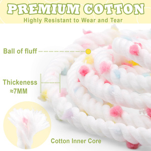 Lacets en peluche colorés personnalisés à la mode, doux et moelleux, avec pompons décoratifs, lacets en corde de polyester pour baskets - Product Image 3