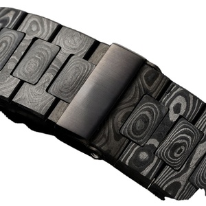 Montre de luxe pour homme de qualité supérieure, cadran bleu dégradé, fibre de carbone, motif Damas, date automatique, étanche - Product Image 5