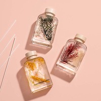 Diffuseur de parfum pour la maison Relaxlines, flacons en verre de 100 ml et 200 ml, diffuseur de parfum sans flamme, fleurs séchées décoratives