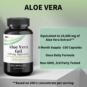 Cápsulas de Aloe Vera Natural de Marca Privada OEM, Promueven la Digestión, Cápsulas de Extracto de Aloe Vera Detox, Cápsulas de Aloe Vera - Product Image 2