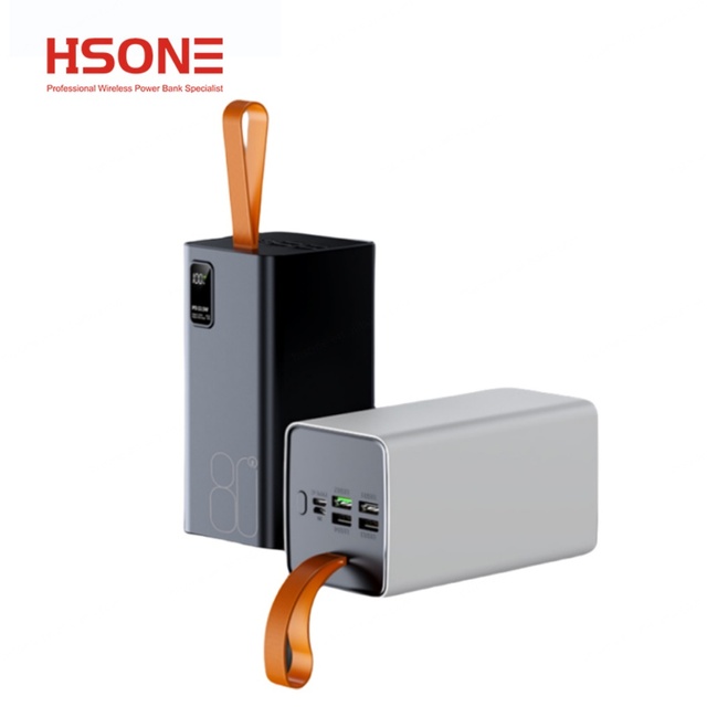 Latest Model 22.5W Type C Micro USB Output Super Fast Charging Wireless Power Bank Digital Display Real Capacity PD20W 80000mAh