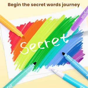 Маркеры Joycat, новый дизайн, 12 ярких цветов, стираемые, с кисточкой, для рисования, творчества, для дневника, раскрашивания, ручной работы - Product Image 5