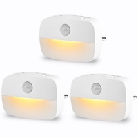 Veilleuse LED à détecteur de mouvement, 3 modes (auto/actif/arrêt), économie d'énergie, prise EU/US