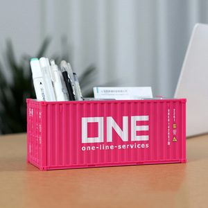 Porte-stylos en forme de conteneur GREAT FUN, boîte de rangement de bureau en ABS, cadeau d'affaires personnalisable avec logo - Product Image 1