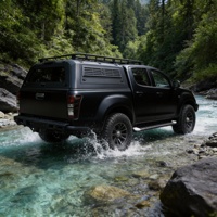 Bâche de benne universelle en acier au manganèse sur mesure pour pick-up (compatible avec une benne de 2 m) avec fenêtre coulissante des deux côtés et aileron arrière en option