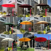 Parasol rotatif en fer et fibre de verre pour maisons d'hôtes, hôtels, cours extérieures, balcons, terrasses, et stands de style rétro chinois