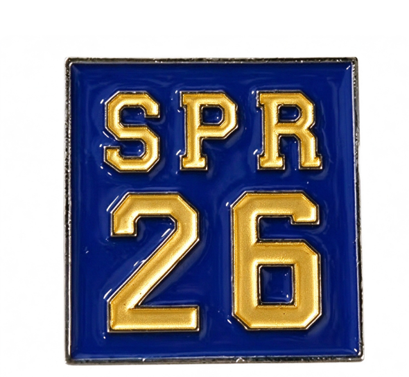 Square Raja Pin Square Enamel Lapel Pin SPR 26 Alloy Brooch Blue White Letter Pendant ...