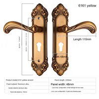 Serrure de quincaillerie pour portes intérieures d'hôtel européen moderne 6161 jaune laiton antique alliage d'aluminium poignée de porte de fenêtre de chambre à coucher