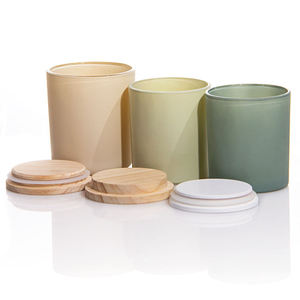 Petit Pot De Bougie En Verre Depoli Frais Clair Vide En Gros Avec Couvercle Pour La Fabrication De Cire Pot De Bougie - Product Image 1