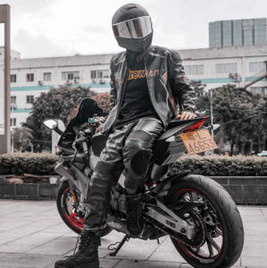 Pantalon en simili cuir noir Duhan pour homme, vêtements avec poche latérale, pantalon de moto coupe-vent, pantalon cargo en cuir personnalisé pour homme - Product Image 1