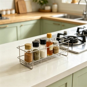 Kitchen <b>Towel</b> Storage Rack <b>Standing</b> Type Double Tier Stainless Steel Waterproof Modern Countertop Multifunctional - Product Image 3